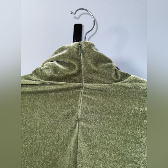 Soft Surrounding Women’s Green Velvet Velour Turtleneck Sweater Size XS NWOT - Picture 6 of 7